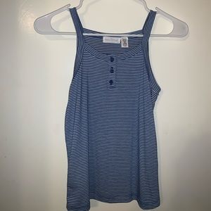 Blue and White Striped Tank Top